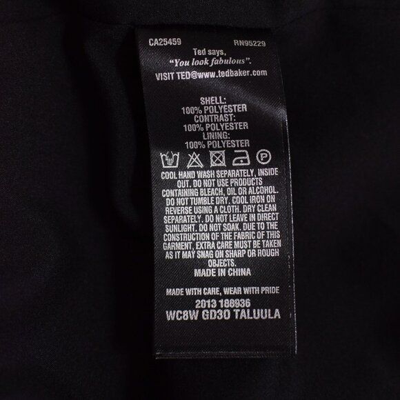 Ted Baker Black & Pink Floral The Orient Back Pleat Mini Dress Size 6 TALUULA - Picture 14 of 16